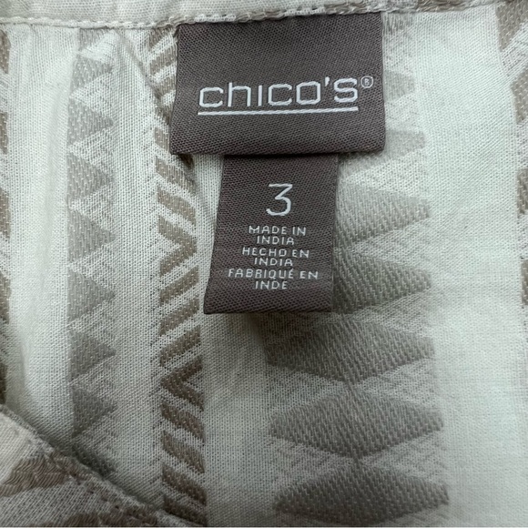 Chico’s Women’s Pullover Blouse Tie Tassels Sz 3=Large Sz 16 Multi Color - Picture 7 of 12